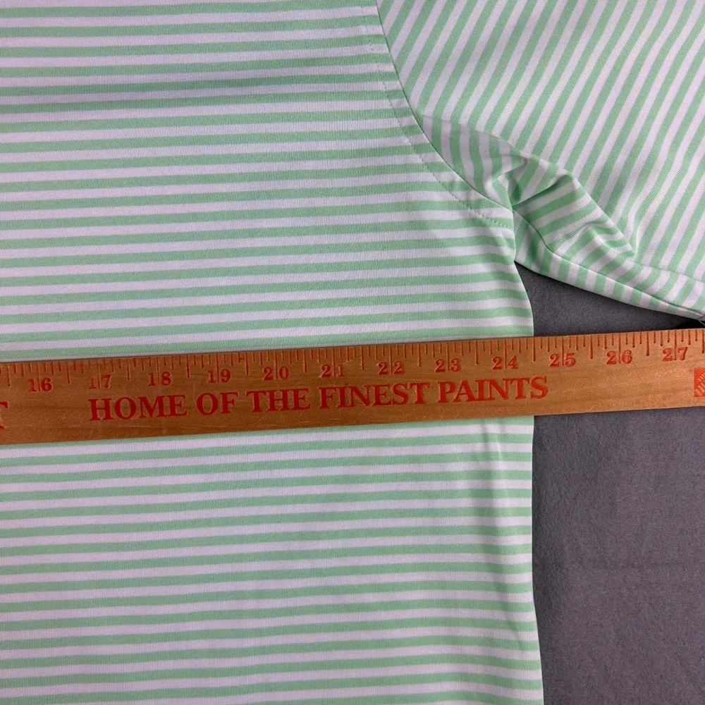 Donald Ross Polo Shirt Mens Large Green Striped Short Sleeve Golf Performance